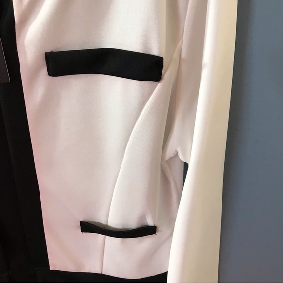 NWT Fashion black & white festive long sleeves dress. Career, work, elegant - Picture 4 of 9